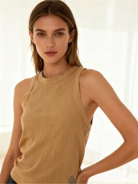 FP Movement Mustard Yellow Ribbed Tank Top XS